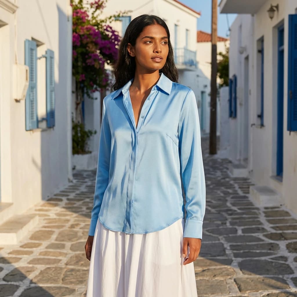 Styled outfit with red skirt